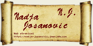 Nadja Jošanović vizit kartica